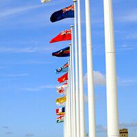 Buy canvas prints of International Flags on the Hoe at Plymouth in Devon. by john hill