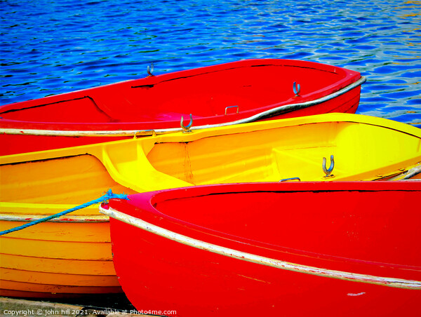 colourful Rowboats. Picture Board by john hill