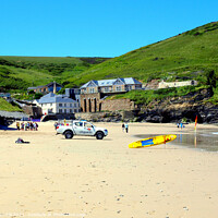 Buy canvas prints of Portreath beach, Cornwall. by john hill