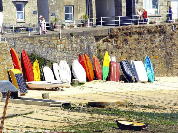  Resting boats at Mousehole in Cornwall. Picture Board by john hill