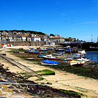 Buy canvas prints of Mousehole harbour in Cornwall. by john hill