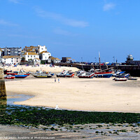 Buy canvas prints of Low tide at St. Ives in Cornwall. by john hill
