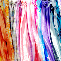 Buy canvas prints of Colorful Scarves by john hill