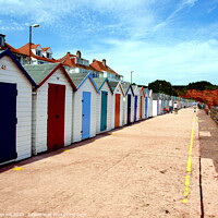 Buy canvas prints of beach Huts at Preston sands in Devon by john hill