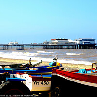 Buy canvas prints of Fishing boats and pier at Cromer, Norfolk. by john hill