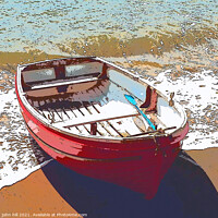 Buy canvas prints of Rowing boat (illustration) by john hill