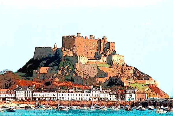 Mont Orgueil, Jersey. (illustration) Picture Board by john hill
