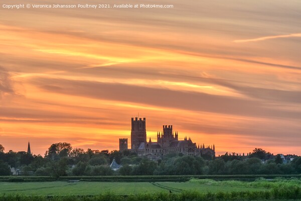 Ely Cathedral in a pastel Sunset  Picture Board by Veronica in the Fens