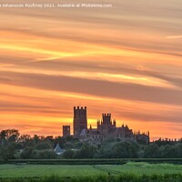 Buy canvas prints of Ely Cathedral in a pastel Sunset  by Veronica in the Fens