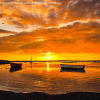 Buy canvas prints of Sunset and Boats in Norfolk by Veronica in the Fens