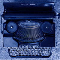 Buy canvas prints of Vintage Blue Typewriter by Bernard Rose Photography