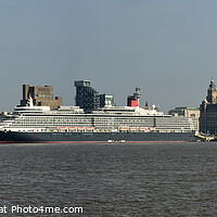 Buy canvas prints of Cunard Queen Elizabeth at Liverpool by Bernard Rose Photography