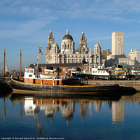 Buy canvas prints of Pier Head from across Canning Dock 2003 -Square crop by Bernard Rose Photography