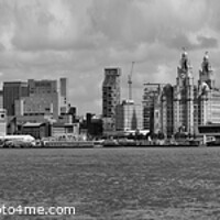 Buy canvas prints of Liverpool Waterfront with Cunard Queen Elizabeth by Bernard Rose Photography