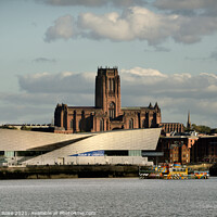 Buy canvas prints of Liverpool Anglican Cathedral from across The Mersey by Bernard Rose Photography