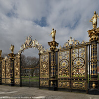 Buy canvas prints of Warrington Town Hall Golden Gates by Bernard Rose Photography