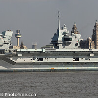 Buy canvas prints of HMS Queen Elizabeth in Liverpool by Bernard Rose Photography