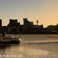 Buy canvas prints of Liverpool Morning Ferry by Bernard Rose Photography
