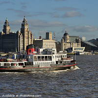 Buy canvas prints of Liverpool Waterfront and the Royal Iris Mersey Fer by Bernard Rose Photography