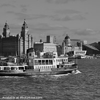 Buy canvas prints of Liverpool Waterfront and the Royal Iris Mersey Fer by Bernard Rose Photography