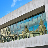 Buy canvas prints of Museum of Liverpool reflecting The Three Graces by Bernard Rose Photography