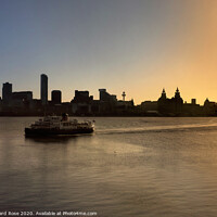 Buy canvas prints of Liverpool Waterfront Sunrise - The Morning Ferry by Bernard Rose Photography