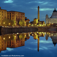 Buy canvas prints of Liverpool's Luminous Reflections at the Albert Doc by Bernard Rose Photography
