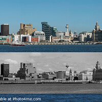 Buy canvas prints of Liverpool Waterfront Skyline with 1989 comparison by Bernard Rose Photography