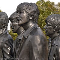 Buy canvas prints of Beatles Statues at Pier Head  by Bernard Rose Photography