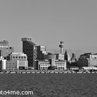 Buy canvas prints of Liverpool Waterfront Panorama - Black & White by Bernard Rose Photography
