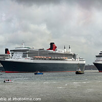 Buy canvas prints of The Three Cunard Queens on the Mersey by Bernard Rose Photography