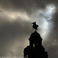 Buy canvas prints of Partial Eclipse over Liverbird No. 3 landscape vie by Bernard Rose Photography
