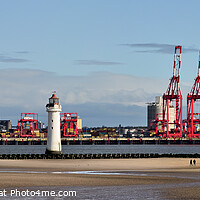 Buy canvas prints of Seaforth Docks from New Brighton by Bernard Rose Photography