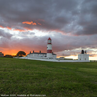 Buy canvas prints of Souter Lighthouse Sunset by Hannah Watson