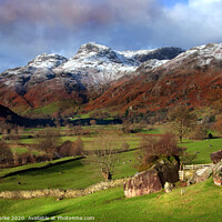 Buy canvas prints of Dusting of snow on the Langdales by Doug Burke