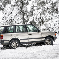 Buy canvas prints of Range Rover P38 in the Snow by Eddie Howland