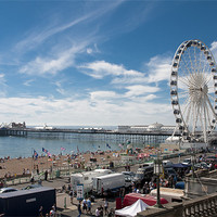 Buy canvas prints of Brighton Wheel, Pier and Seafront by Eddie Howland