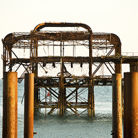 Buy canvas prints of  West Pier Brighton by Eddie Howland