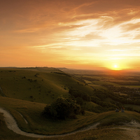 Buy canvas prints of  Sunset at Devils Dyke, Sussex by Eddie Howland
