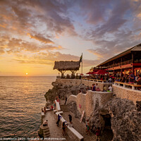 Buy canvas prints of Rick's Cafe at sunset, Negril, Jamaica by Karol Kozlowski
