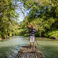 Buy canvas prints of Martha Brae Rafting, Jamaica by Karol Kozlowski