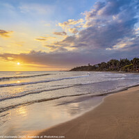Buy canvas prints of Frenchman's Beach at sunset, Treasure Beach, Jamaica by Karol Kozlowski