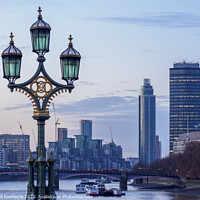 Buy canvas prints of View towards Lambeth Bridge and Vauxhall in London by Karol Kozlowski