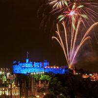 Buy canvas prints of Fireworks over Edinburgh Castle by Karol Kozlowski