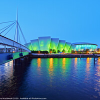 Buy canvas prints of The Bells Bridge, The Clyde Auditorium and The Hydro in Glasgow by Karol Kozlowski