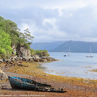 Buy canvas prints of Old rowing boat at Plockton by Thelma Blewitt