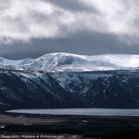 Buy canvas prints of Loch Muick and the mountains of Glen Clova by Andrew Davies