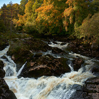 Buy canvas prints of Falls of Feugh at Banchory in autumn by Andrew Davies