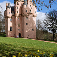 Buy canvas prints of Craigievar Castle, Aberdeenshire, on a bright spring morning by Andrew Davies