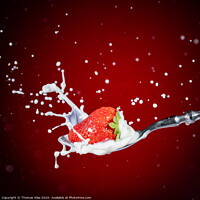 Buy canvas prints of Strawberry Milk-Splash by Thomas Klee